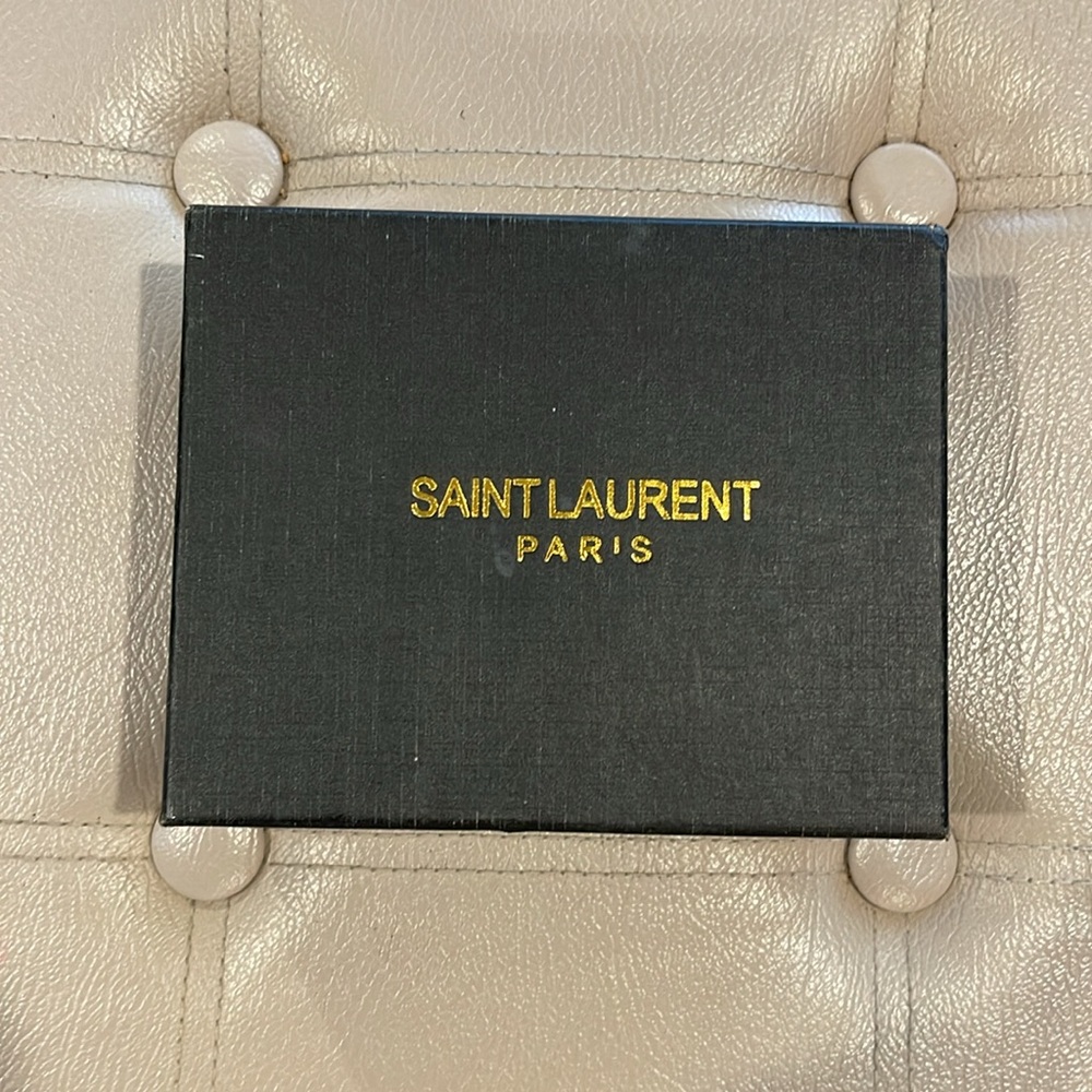 Saint Laurent Black Quilted Leather Clutch with Chevron Pattern - Picture 6 of 6